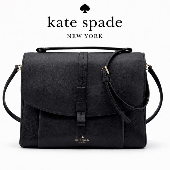 kate spade Handbags - Kate Spade Black Pebbled Leather Satchel Top Handle Crossbody Bag